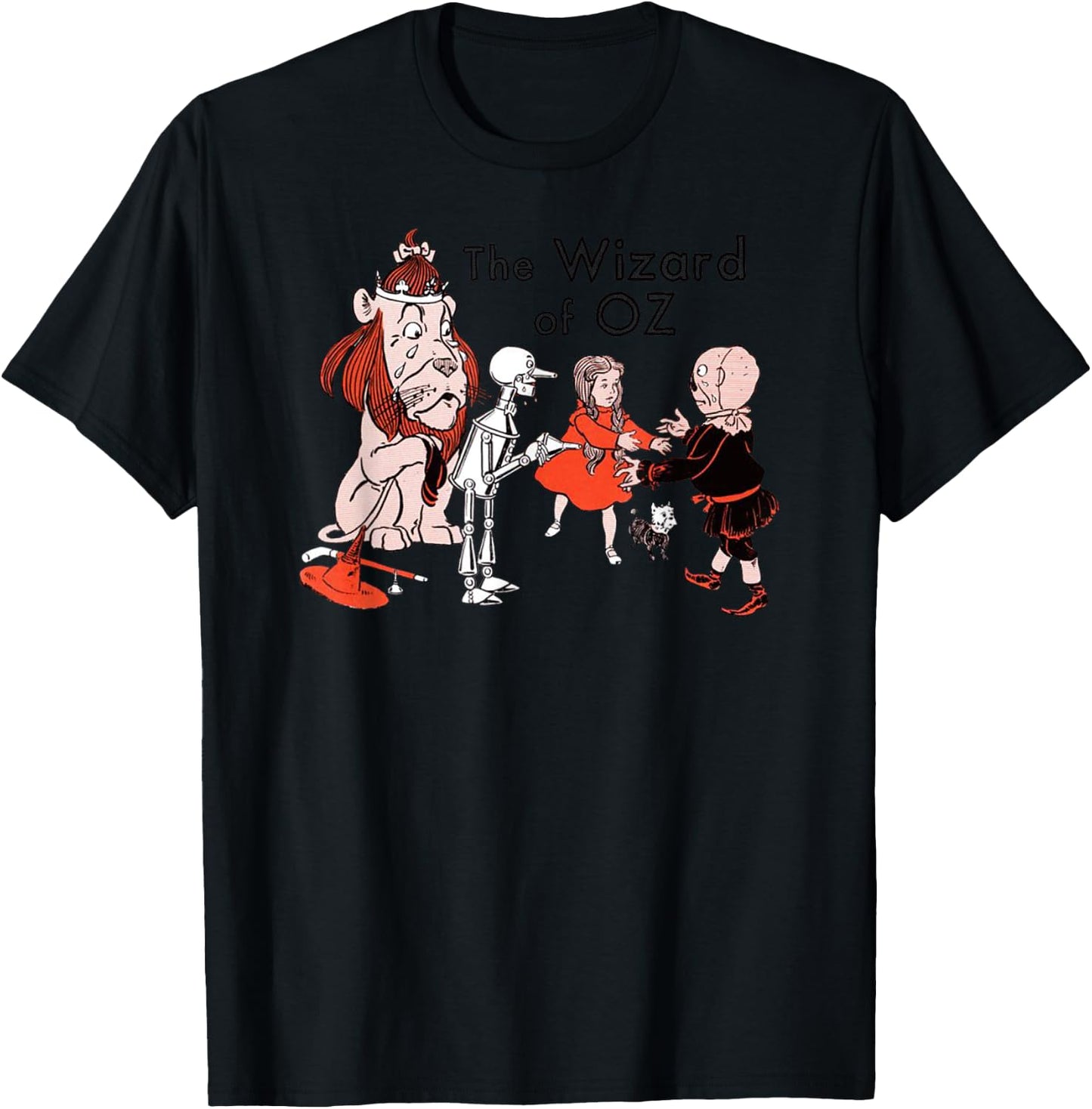 Retro Classic The Wizard of OZ Cowardly Lion & Scarecrow T-Shirt - T-Shirt | Black