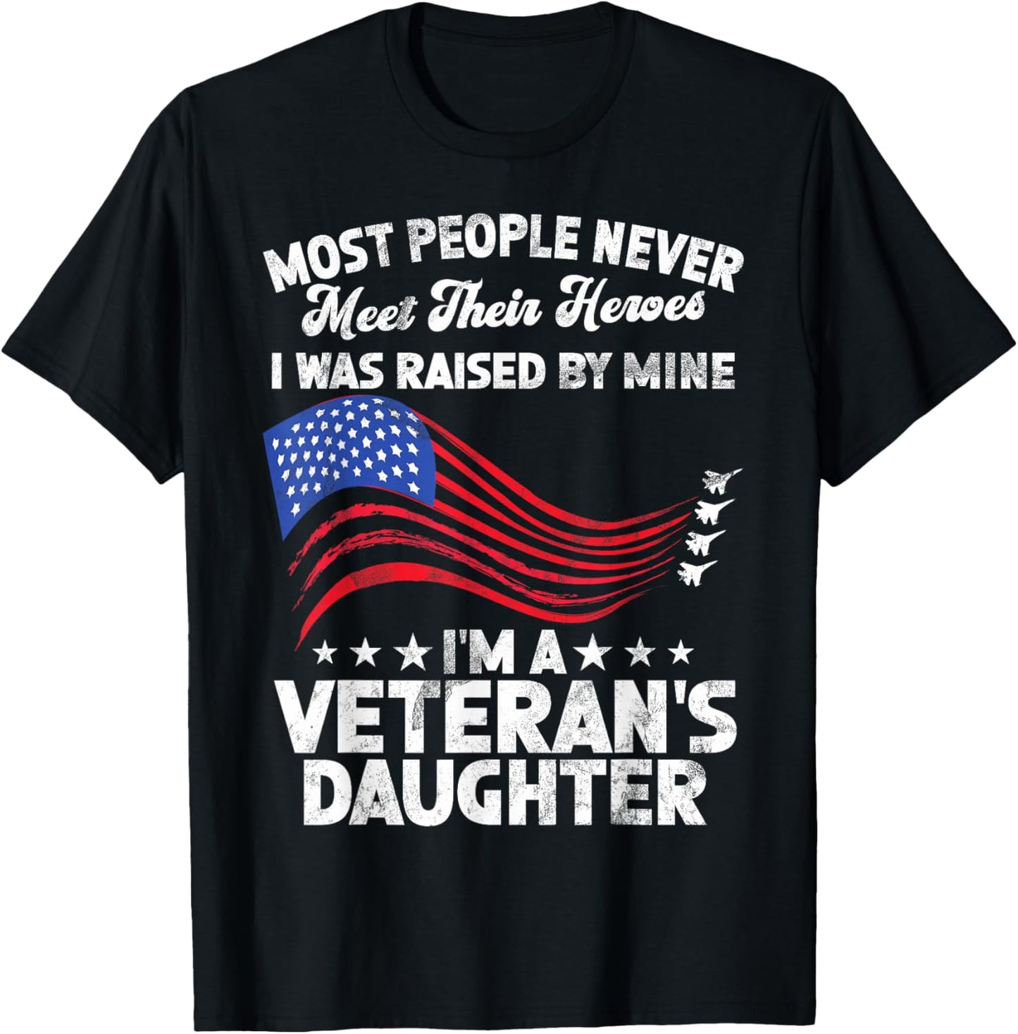 Airforce Veteran Daughter Memorial Day Granddaughter T-Shirt - T-Shirt | Black