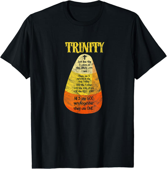 Trinity Candy Corn Christian Halloween Costume Distressed T-Shirt - T-Shirt | Black