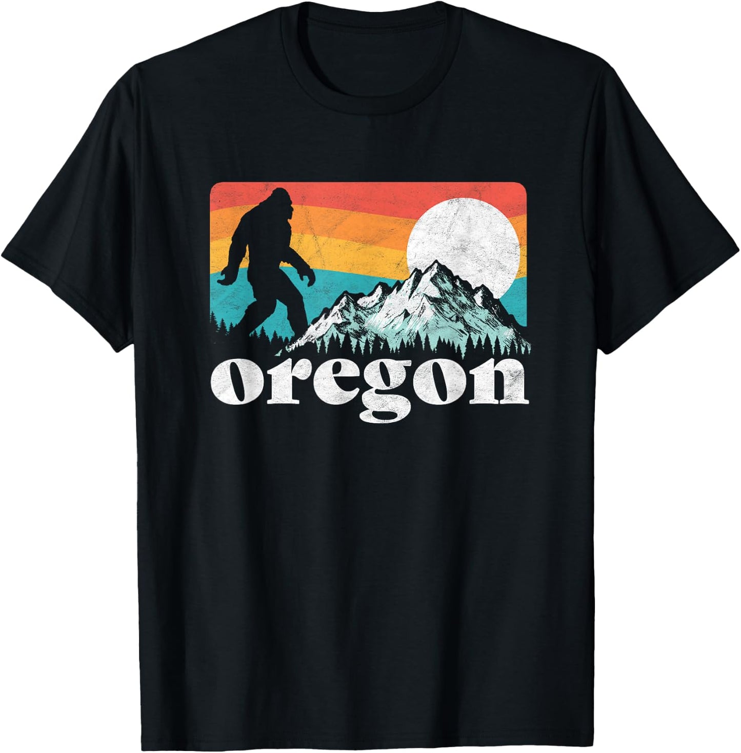 Oregon Pride Bigfoot Mountains T-Shirt - T-Shirt | Black