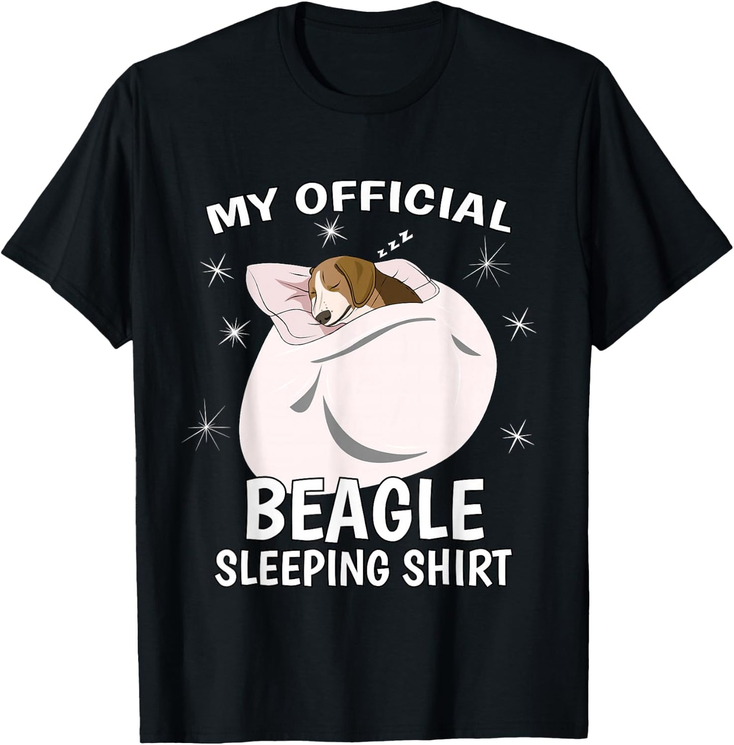 My Official Sleeping Shirt PJ Pajama Top Beagle T-Shirt - T-Shirt | Black