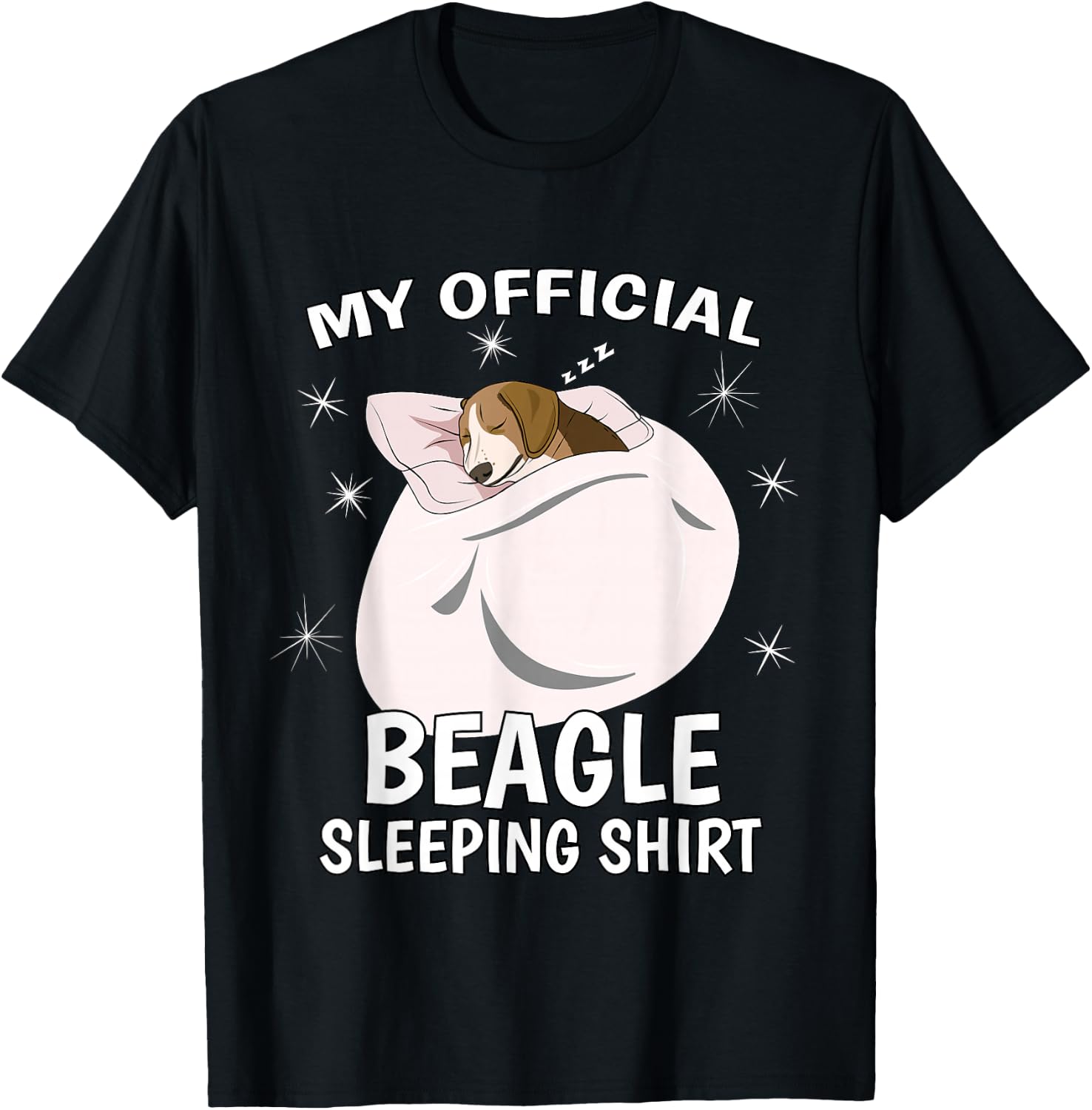 My Official Sleeping Shirt PJ Pajama Top Beagle T-Shirt - T-Shirt | Black