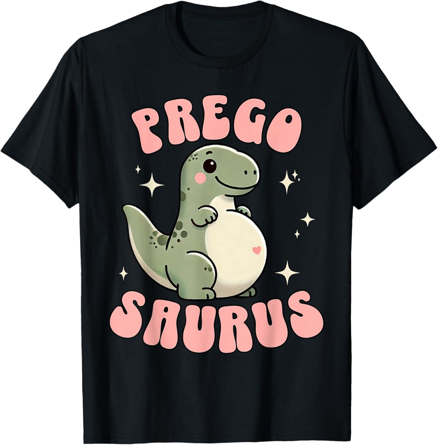 Funny Pregnant Mom Expecting Mama To Be Pregosaurus Cute Retro Mommy Dinosaur Pregnancy Announcement , Small, Black T-Shirt - T-Shirt | Black