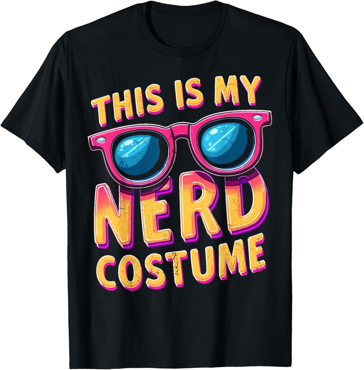 Tech Nerd This Is My Nerd Costume Nerdy Halloween Nerd Humor T-Shirt - T-Shirt | Black