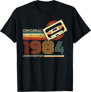Retro Limited Edition 1984 Cassette Tape 40th Birthday T-Shirt - T-Shirt | Black