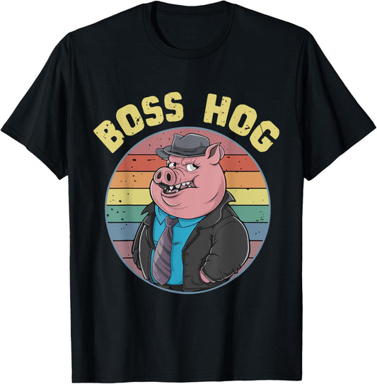 Hog Boss Funny Swine Costume Animal Cool Pigs Humor T-Shirt - T-Shirt | Black