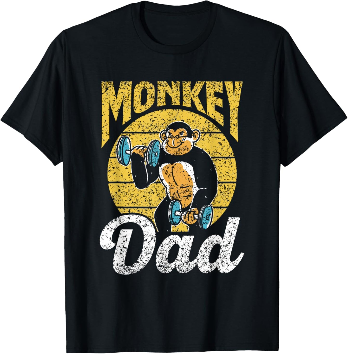 Monkey Dad Animal Monkeys Saying Lover Father Daddy Papa T-Shirt - T-Shirt | Black