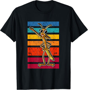 Dabbing Stick Bug Funny Insect Dancing Retro Style Humor T-Shirt - T-Shirt | Black