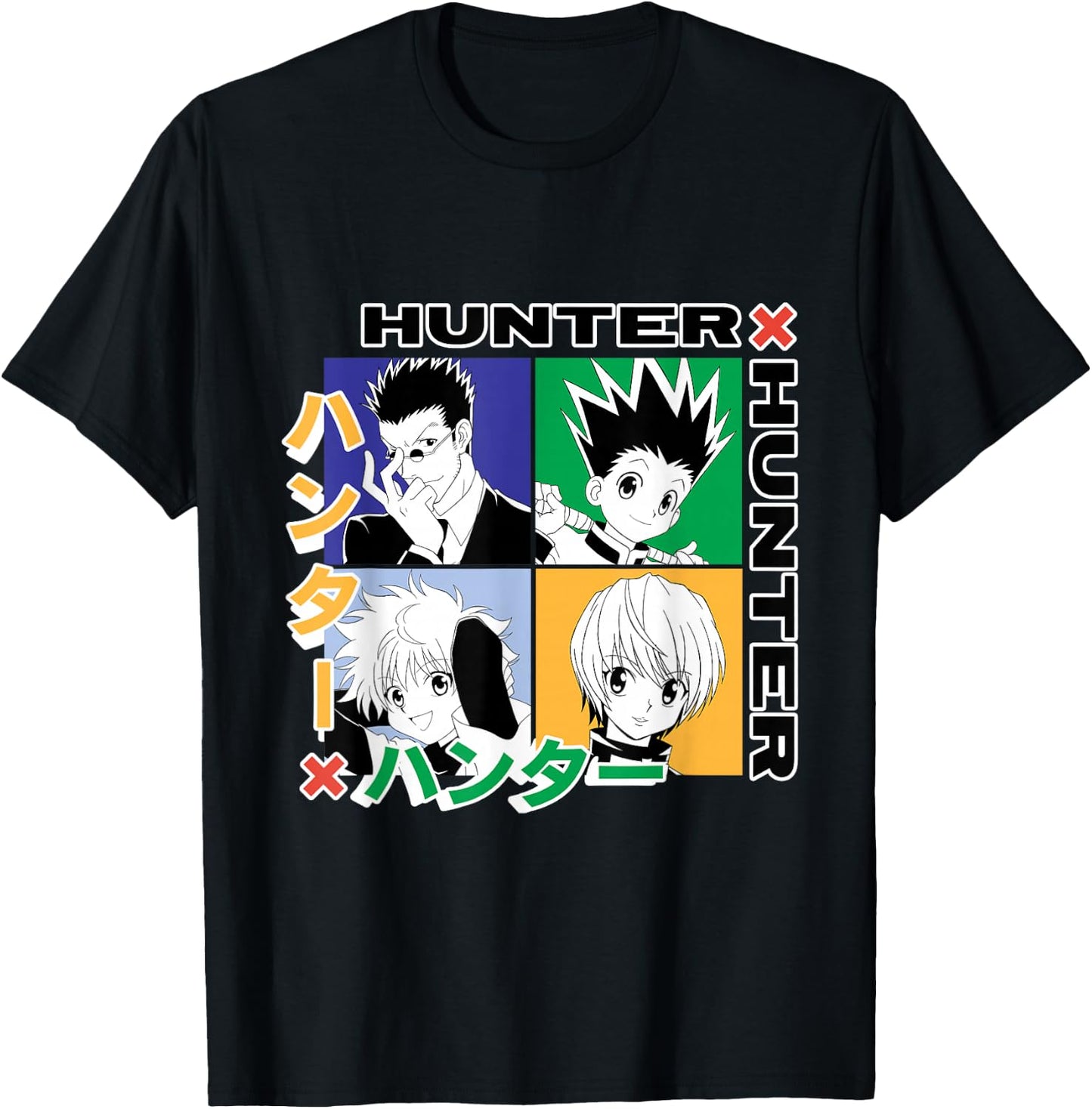 Hunter X Hunter Grid Graphic T-Shirt - T-Shirt | Black