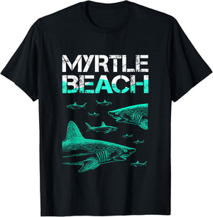 Myrtle Beach Shark Men Women Girls Kids T-Shirt - T-Shirt | Black