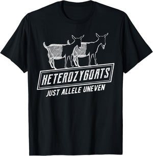 Funny Genetics | Heterozygoats Just Allele Uneven T-Shirt - T-Shirt | Black