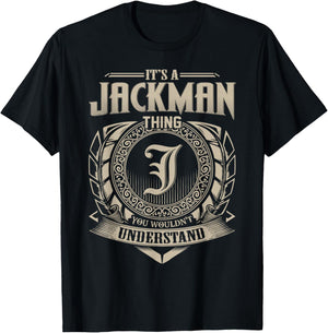 Vintage Classic JACKMAN Family Apparels -Adults Black Small Short Sleeve T-Shirt - T-Shirt | Black