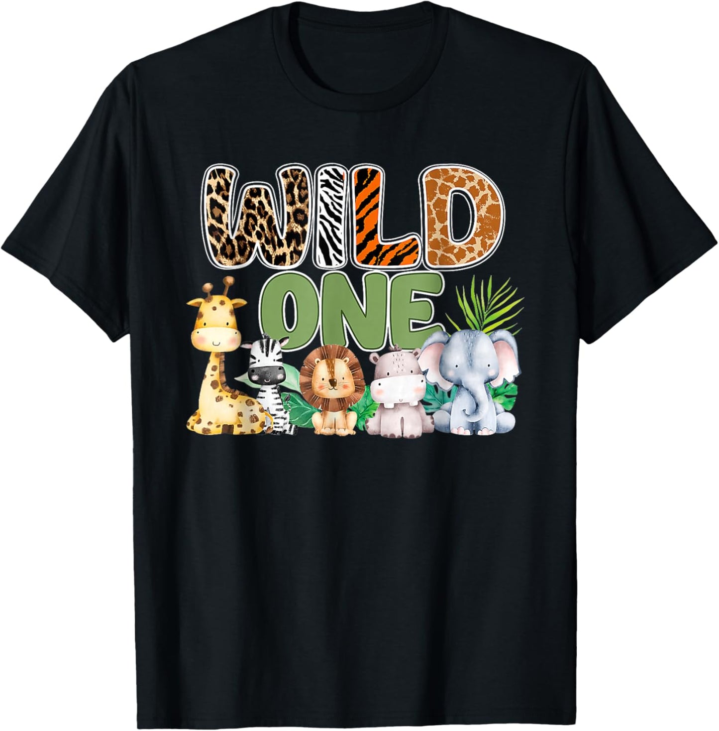 Wild One 1st Birthday Safari Family Matching T-Shirt - T-Shirt | Black
