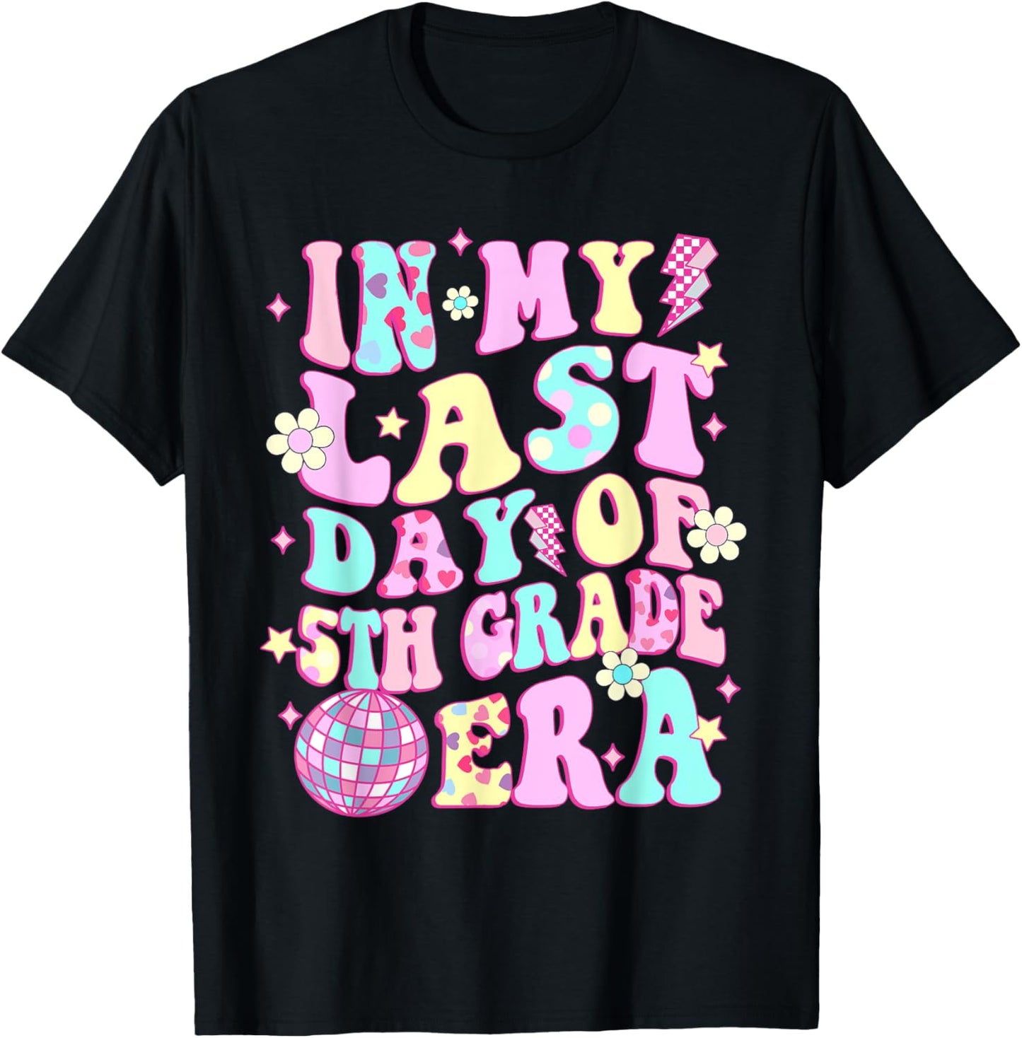 In My Last Day 5th Grade Era Smile Face Last Day of School T-Shirt - T-Shirt | Black