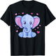 Cute Elephant With Hearts I Kids Elephant T-Shirt - T-Shirt | Black