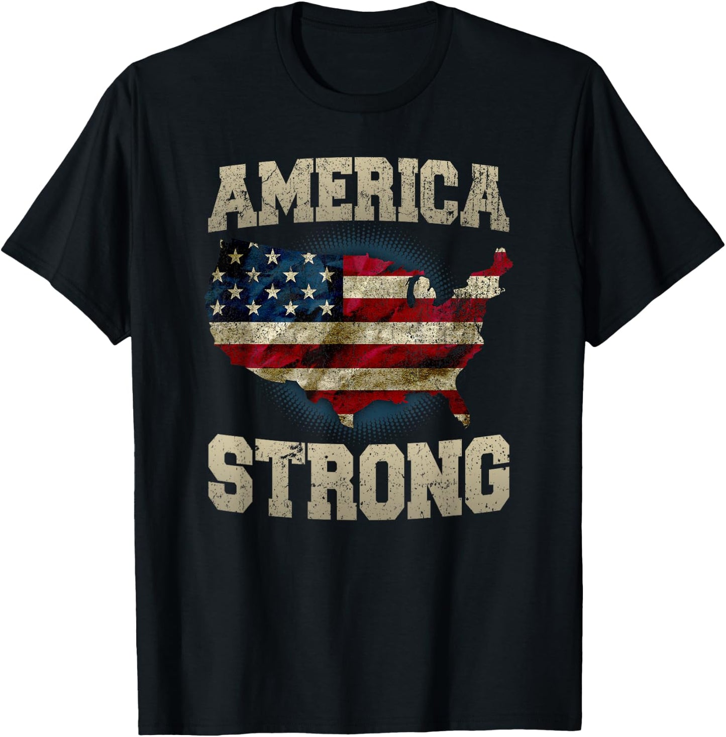 Patriotic America Strong Kids Men T-Shirt - T-Shirt | Black