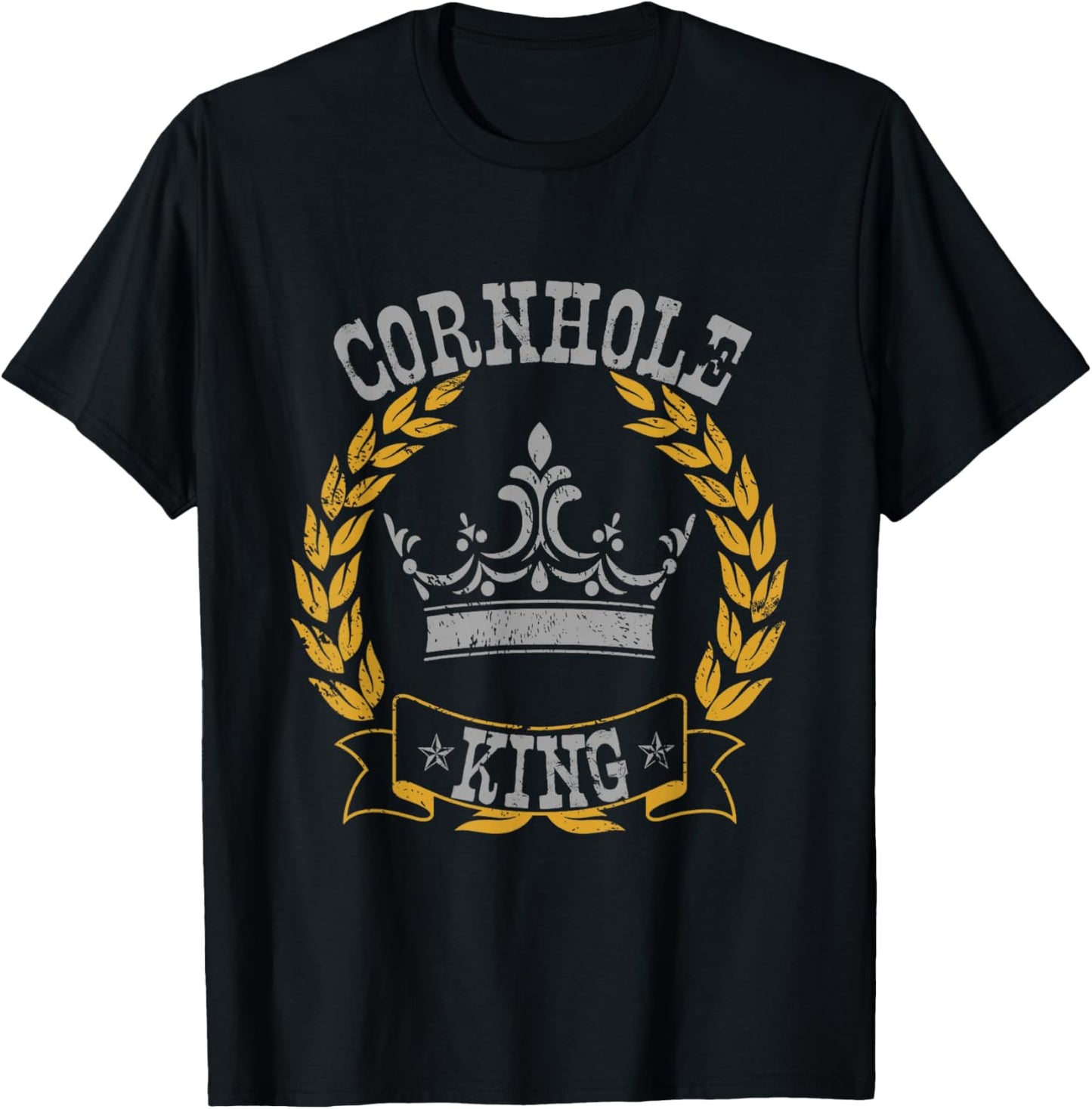 Cornhole King Funny Cornhole T-Shirt - T-Shirt | Black