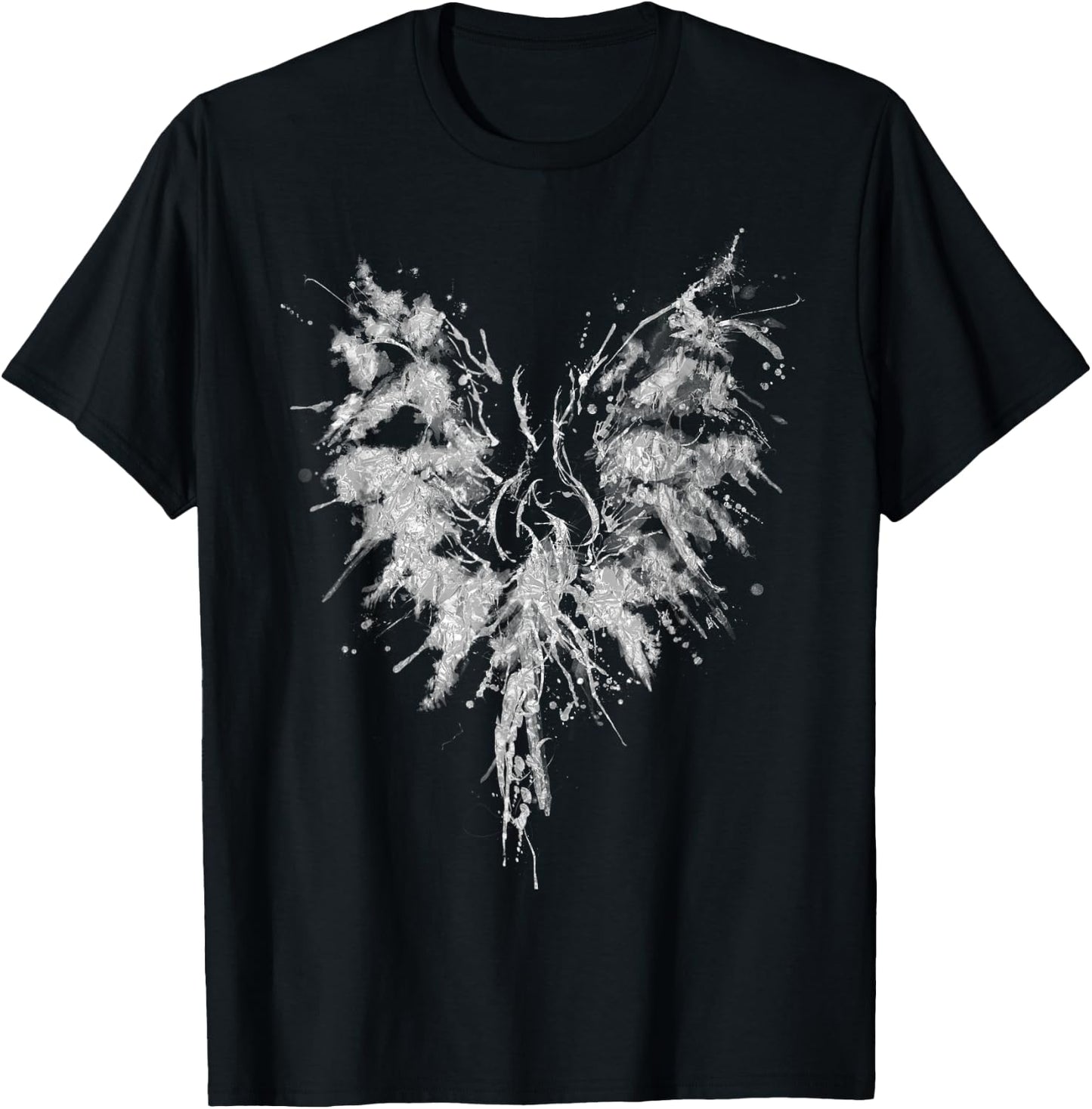 Abstract Watercolor Phoenix Inkblot Bird T-Shirt - T-Shirt | Black