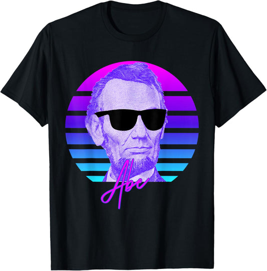 Abraham Lincoln Vaporwave American History Abe Lincoln T-Shirt - T-Shirt | Black