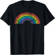 Rainbow Vintage Retro 70's 80's Style Gift Men Women T-Shirt - T-Shirt | Black
