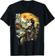 Japanese Samurai Cat on Motorcycle Kawaii Ninja Cat Men Women Kids T-Shirt - T-Shirt | Black