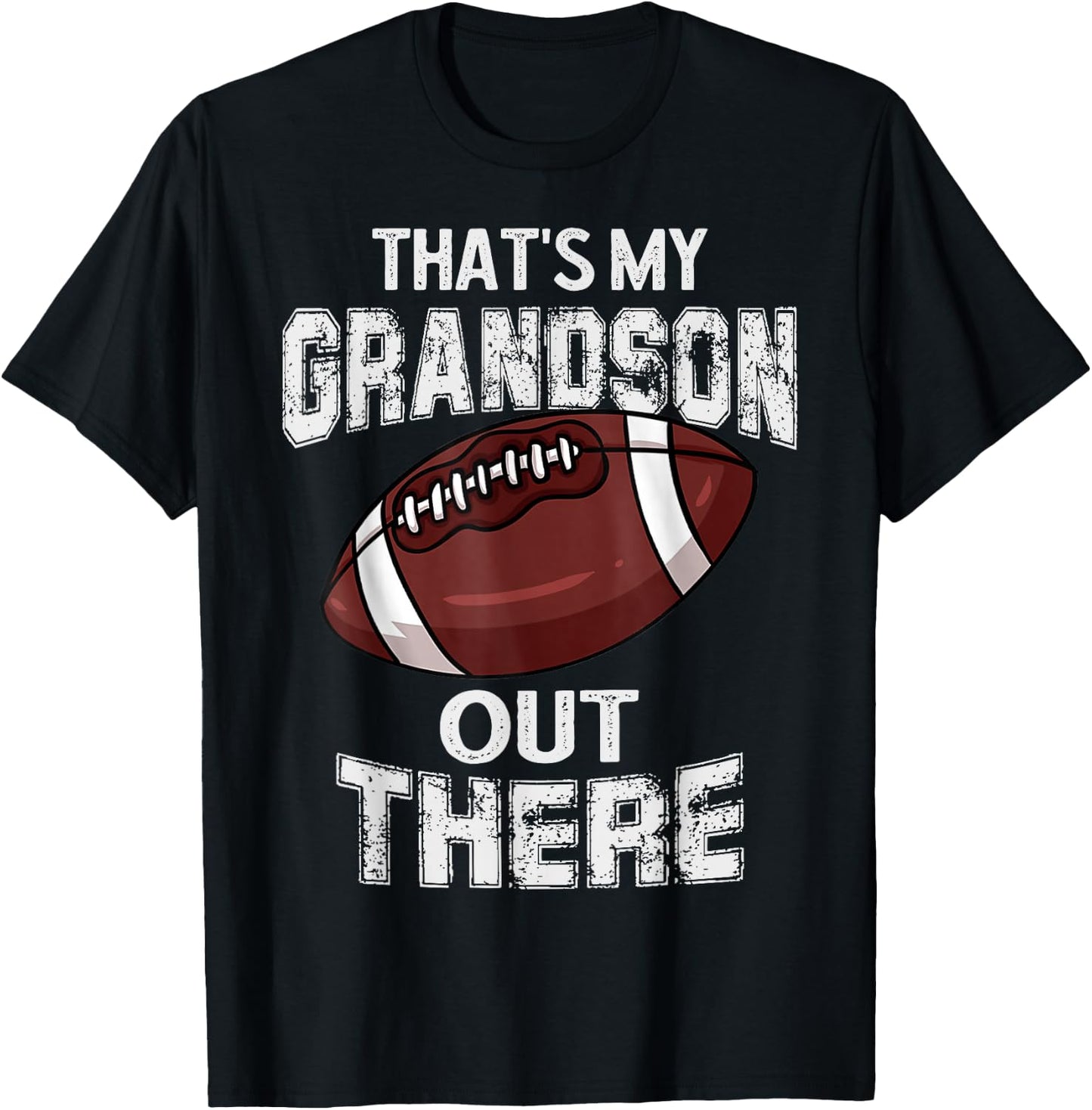 That's My Grandson Out There Funny Football Grandma Grandpa T-Shirt - T-Shirt | Black