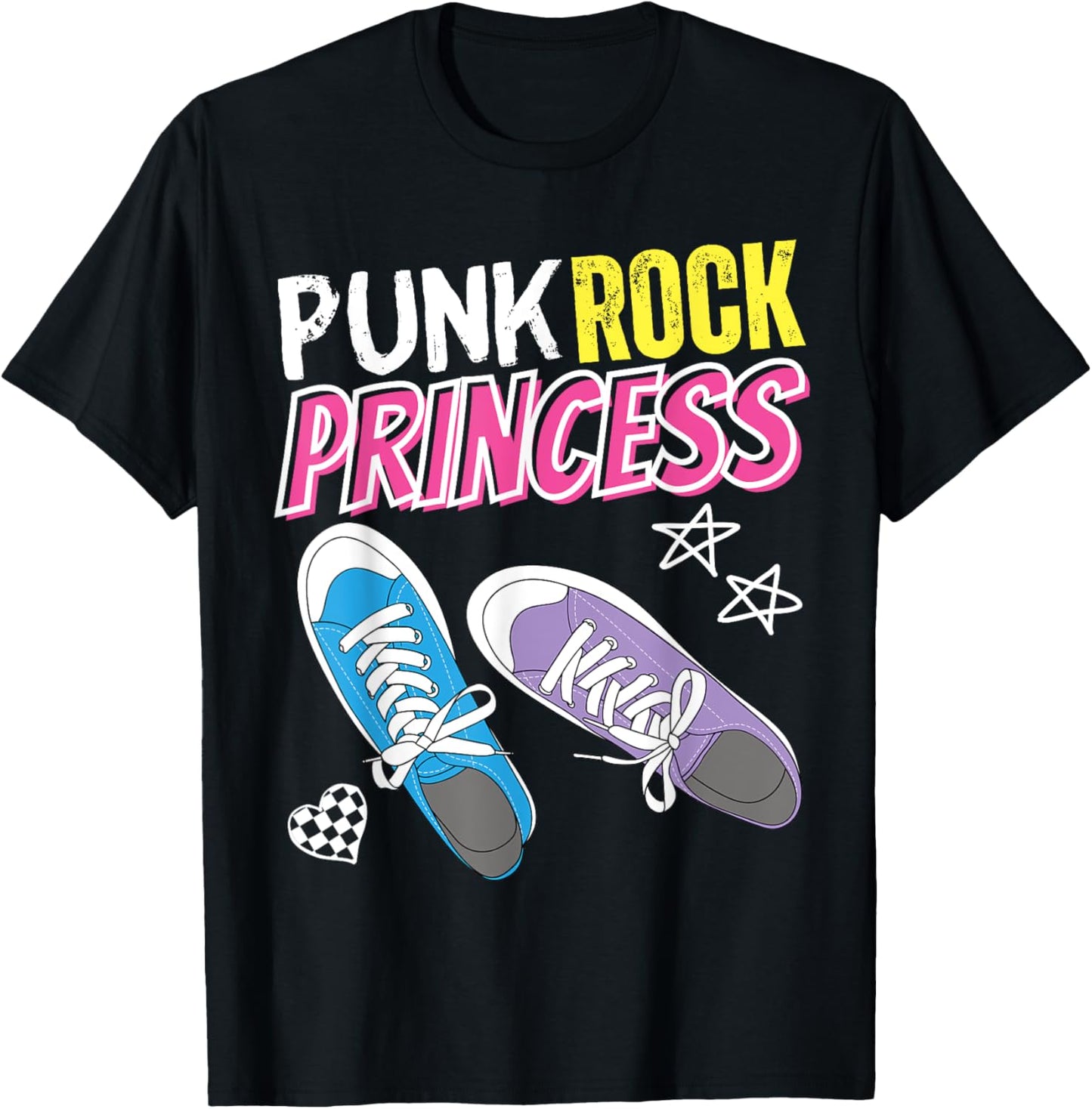 Punk Rock Princess for Girls who Love Punkrock Music & Bands T-Shirt - T-Shirt | Black