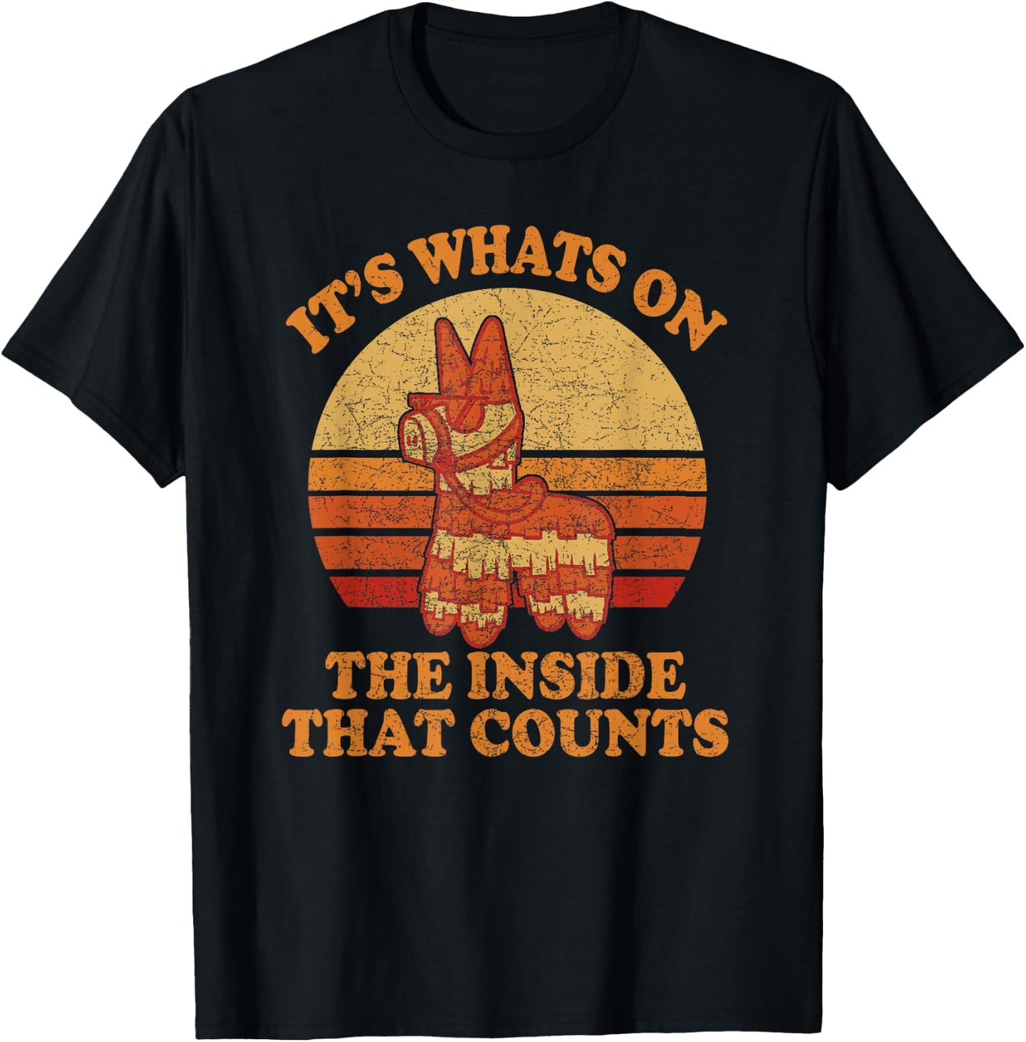 Its Whats on the Inside that Counts - Retro Donkey Pinata T-Shirt - T-Shirt | Black
