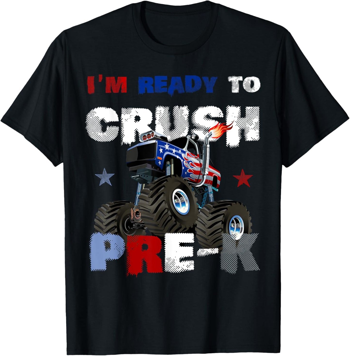 First Day of PRE-K Monster Truck Back to School Boys Gift T-Shirt - T-Shirt | Black