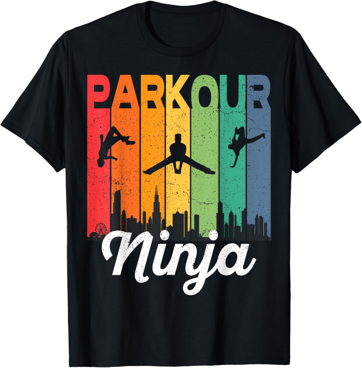 Parkour Ninja - Parcour Urban Traceurs Fun Acrobatics Jumps T-Shirt - T-Shirt | Black