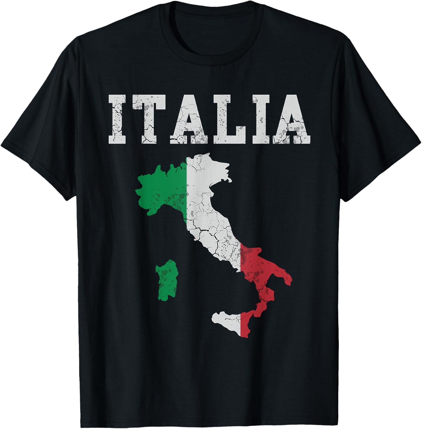 Italia Italy Flag Map Italian Italiano Family T-Shirt - T-Shirt | Black