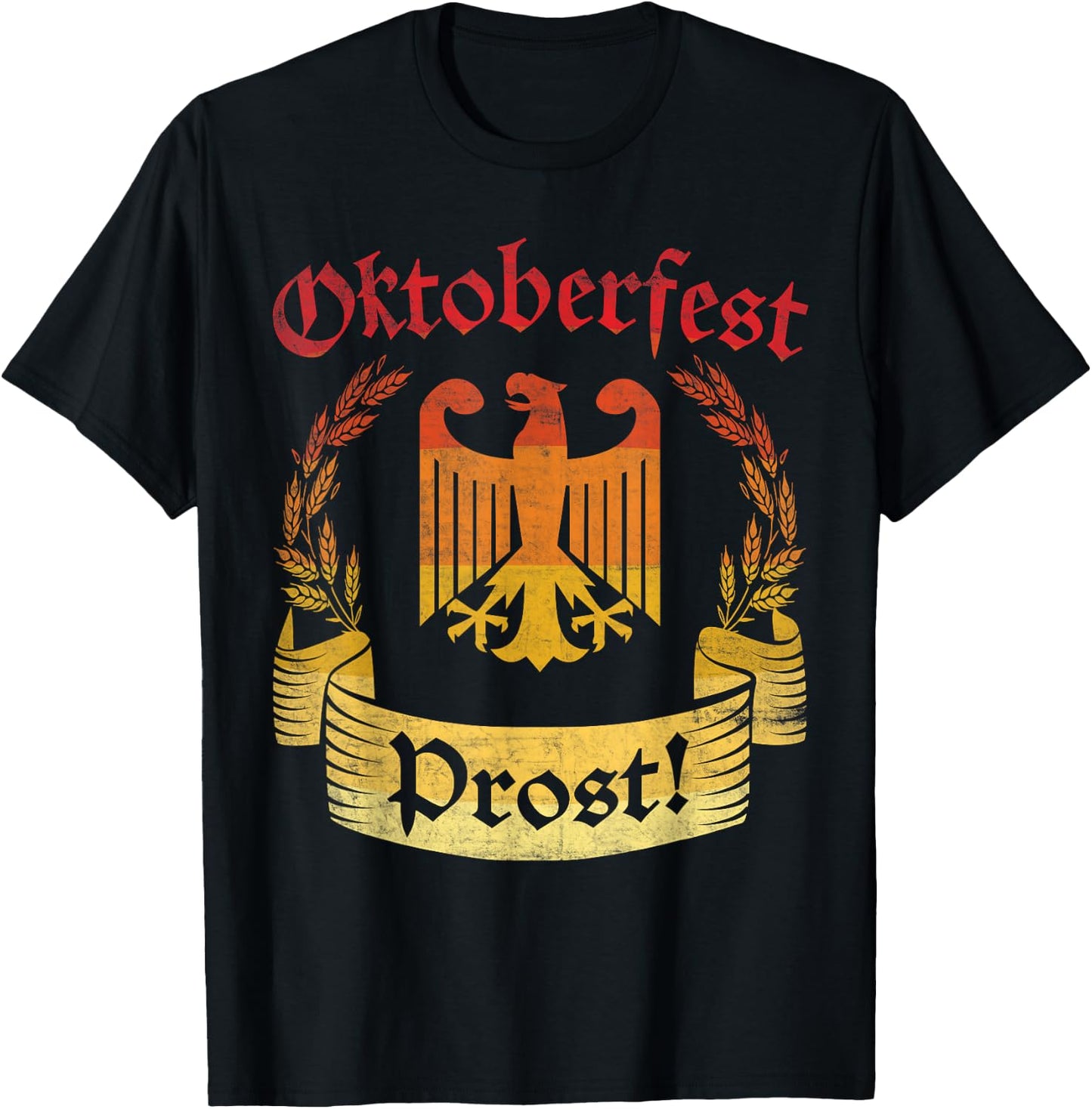 Retro Oktoberfest Shirt Eagle Prost Patriotic German T-Shirt - T-Shirt | Black