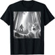 Funny Surprised Scared Cat Selfie With Sasquatsch Bigfoot T-Shirt - T-Shirt | Black