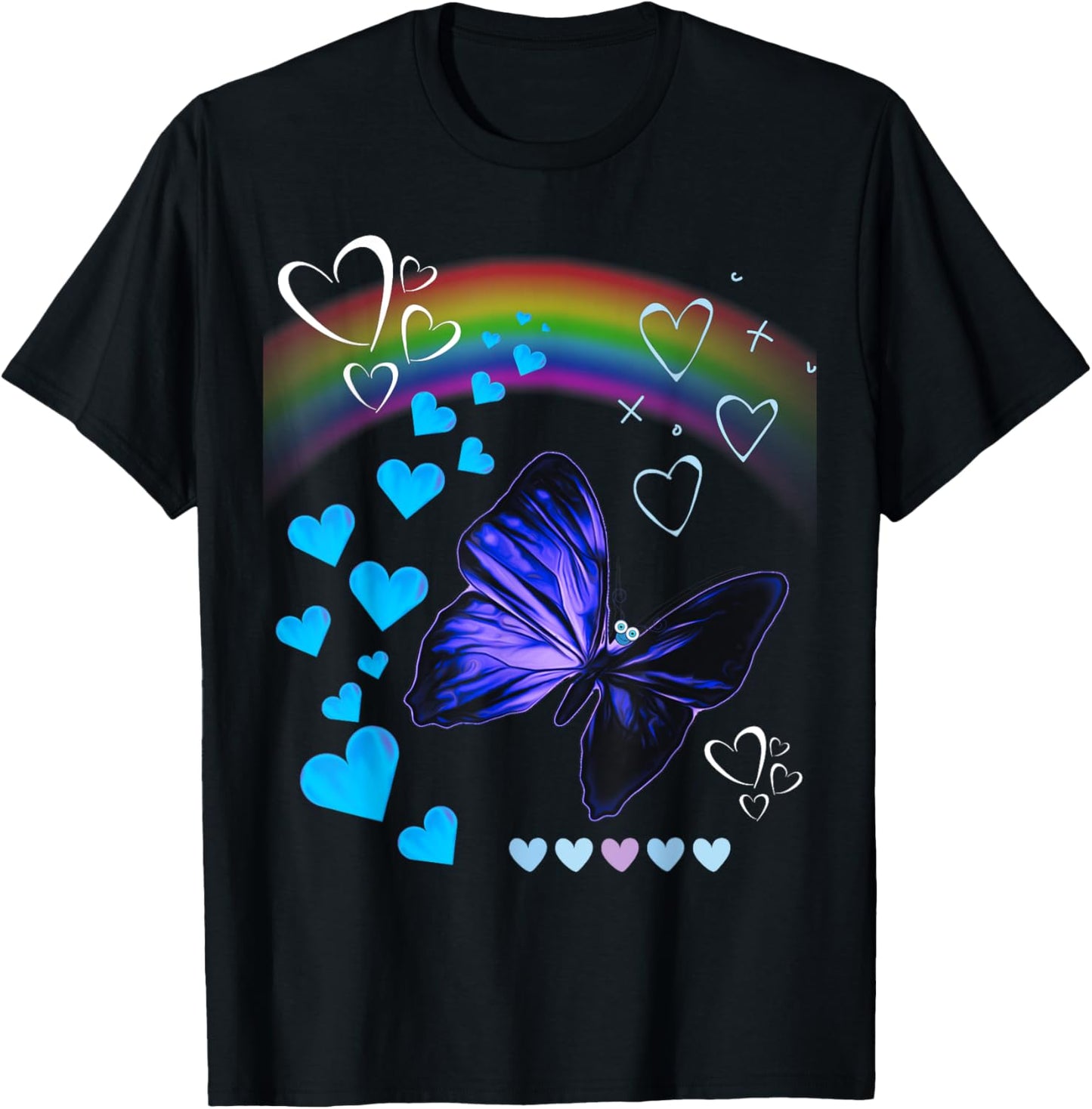 Butterflies Lovers By The Rainbow Butterfly Design T-Shirt - T-Shirt | Black