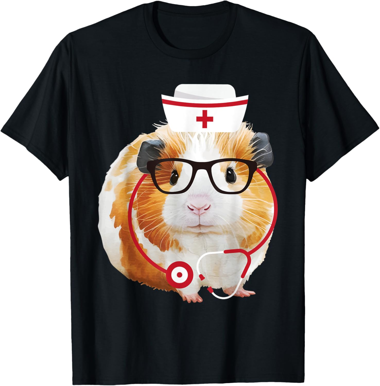 Guinea Pig Nurse - Healthcare Worker Animal Lover Pet Owner T-Shirt - T-Shirt | Black
