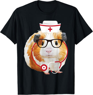 Guinea Pig Nurse - Healthcare Worker Animal Lover Pet Owner T-Shirt - T-Shirt | Black