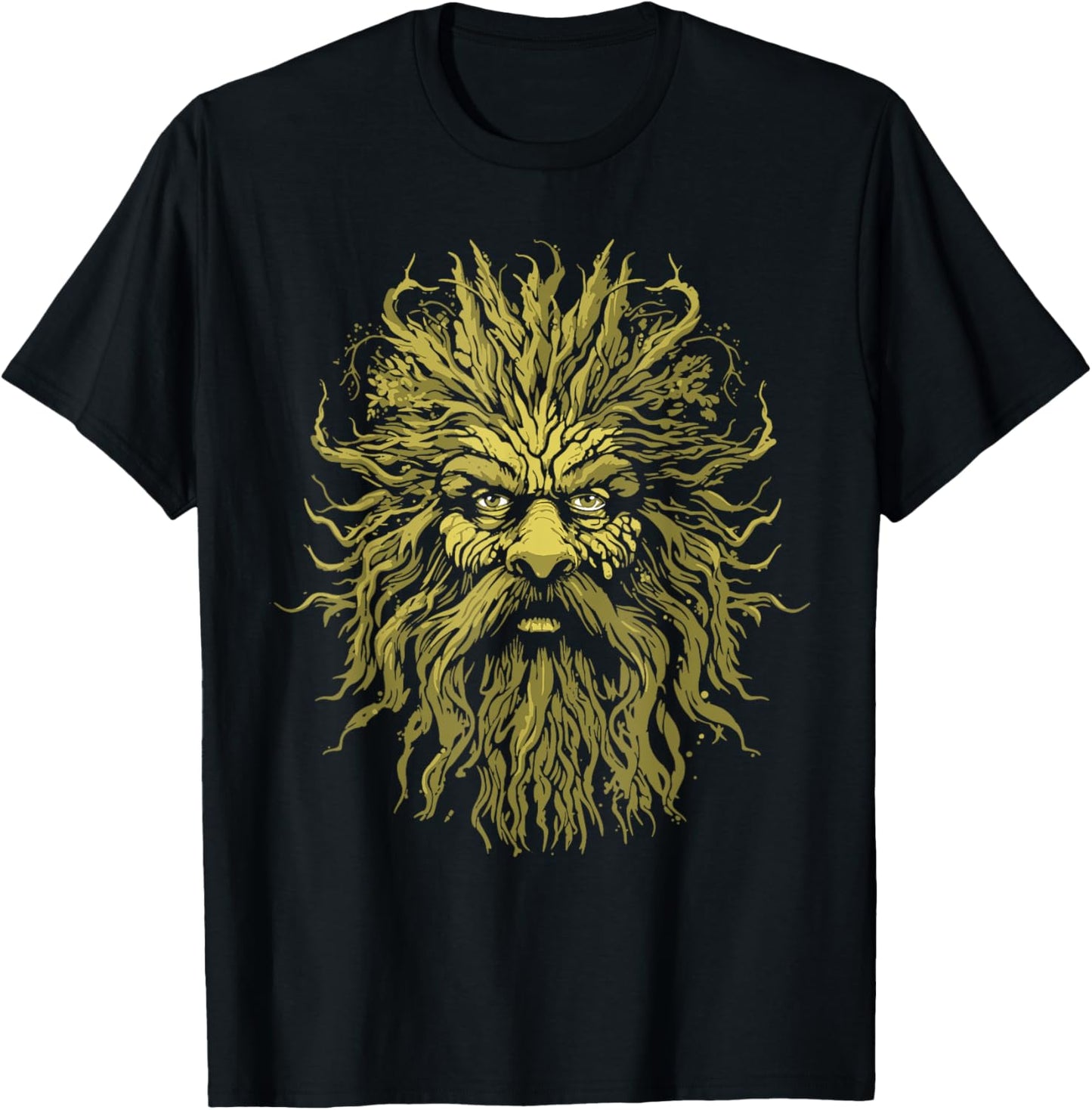 Sasquatch Nature Tree Beard Man T-Shirt - T-Shirt | Black