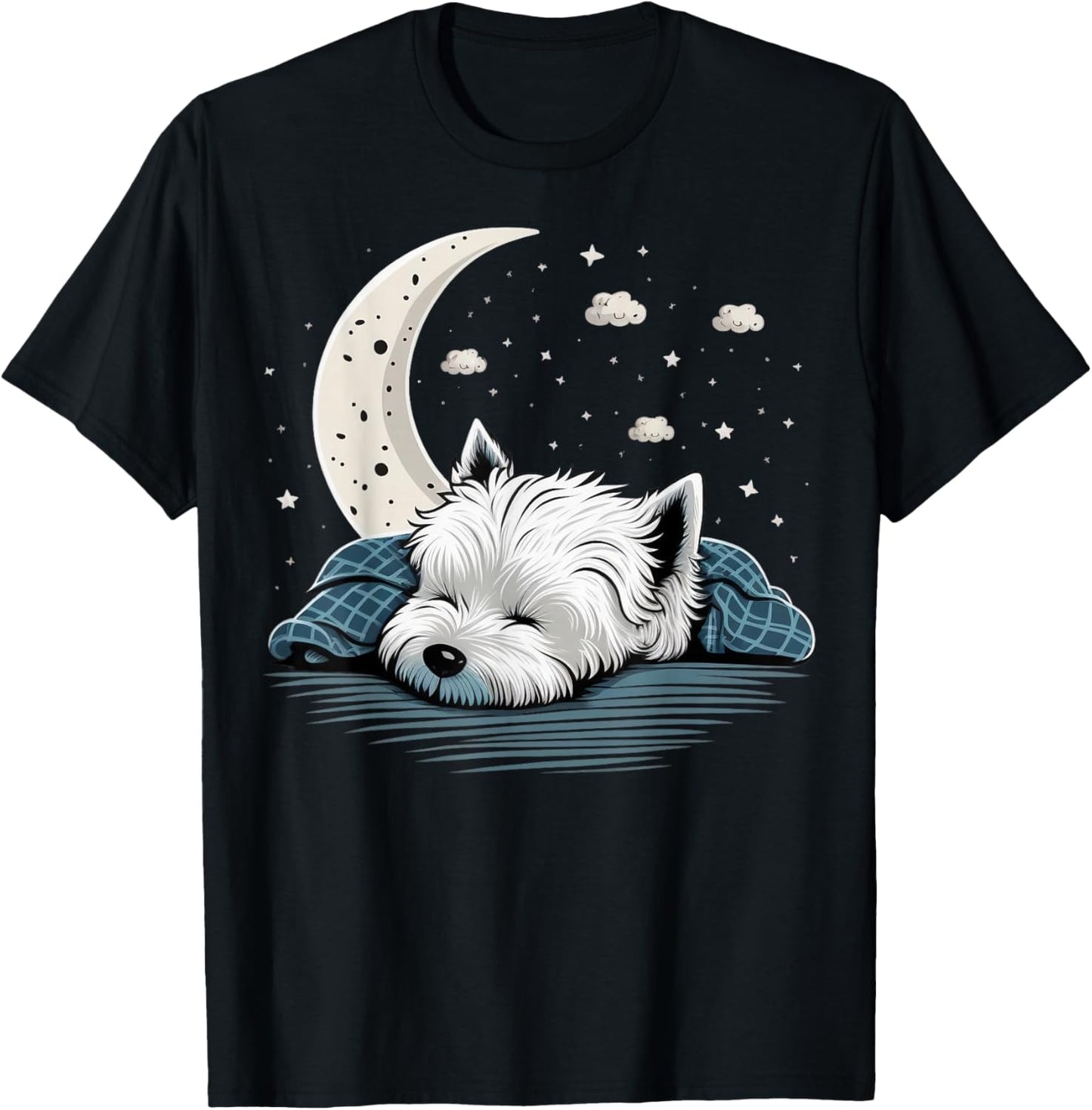 Napping Westie pajama West Highland White Terrier Sleeping T-Shirt - T-Shirt | Black