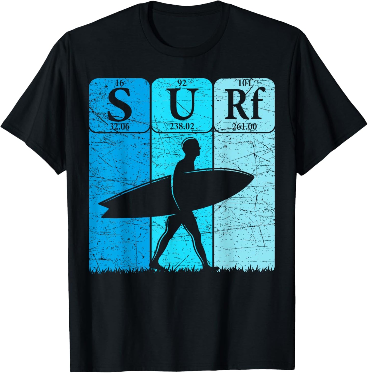 Surf Periodic Table Elements Surfing Surfboard Vintage T-Shirt - T-Shirt | Black