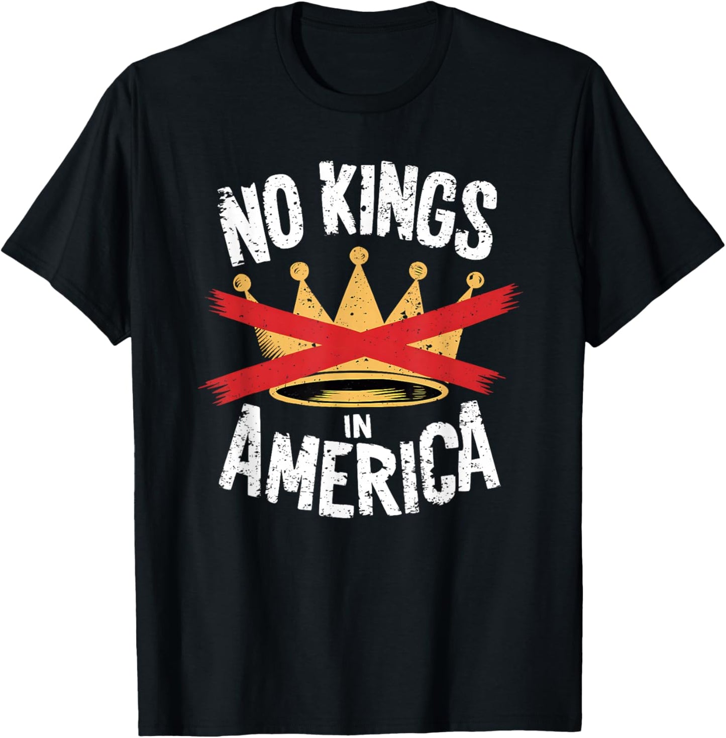 No Kings In America Save Democracy I Dissent Anti Trump T-Shirt - T-Shirt | Black