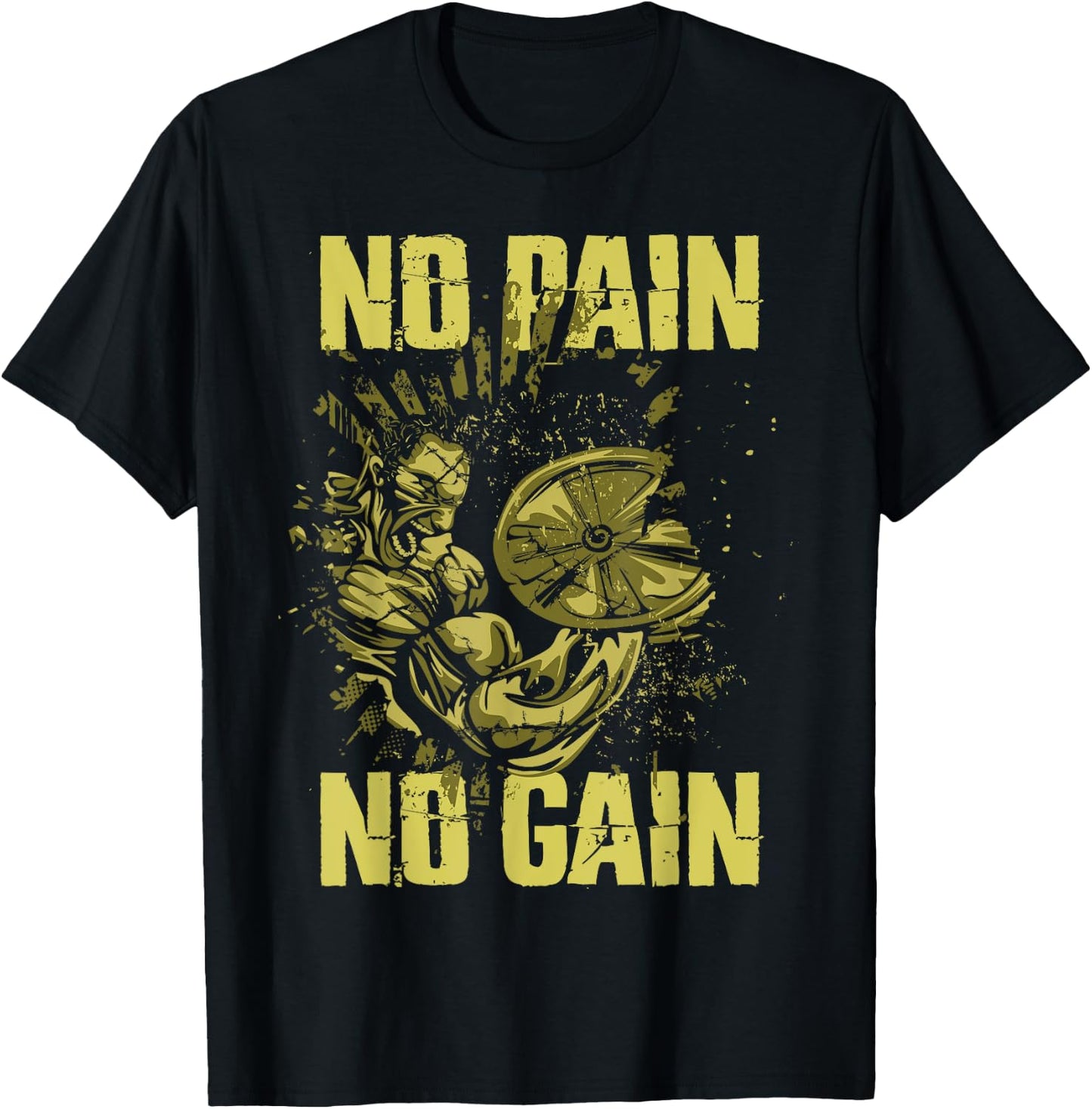Bodybuilding Shirts No Pain No Gain Bodybuilder Gym T-Shirt - T-Shirt | Black