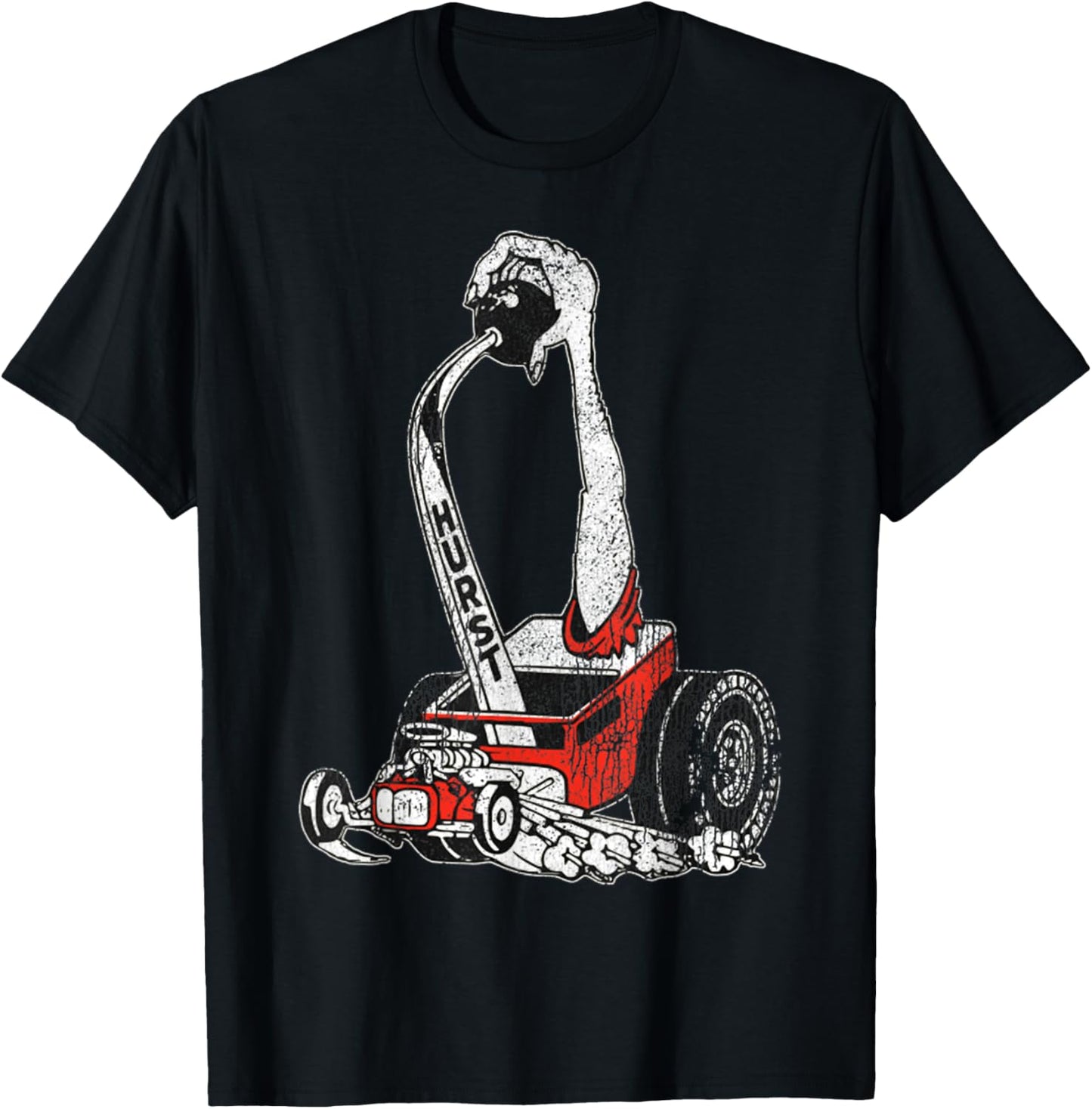 Retro Car Vintage Hurst Racer Meme Hand Engine Funny T-Shirt - T-Shirt | Black