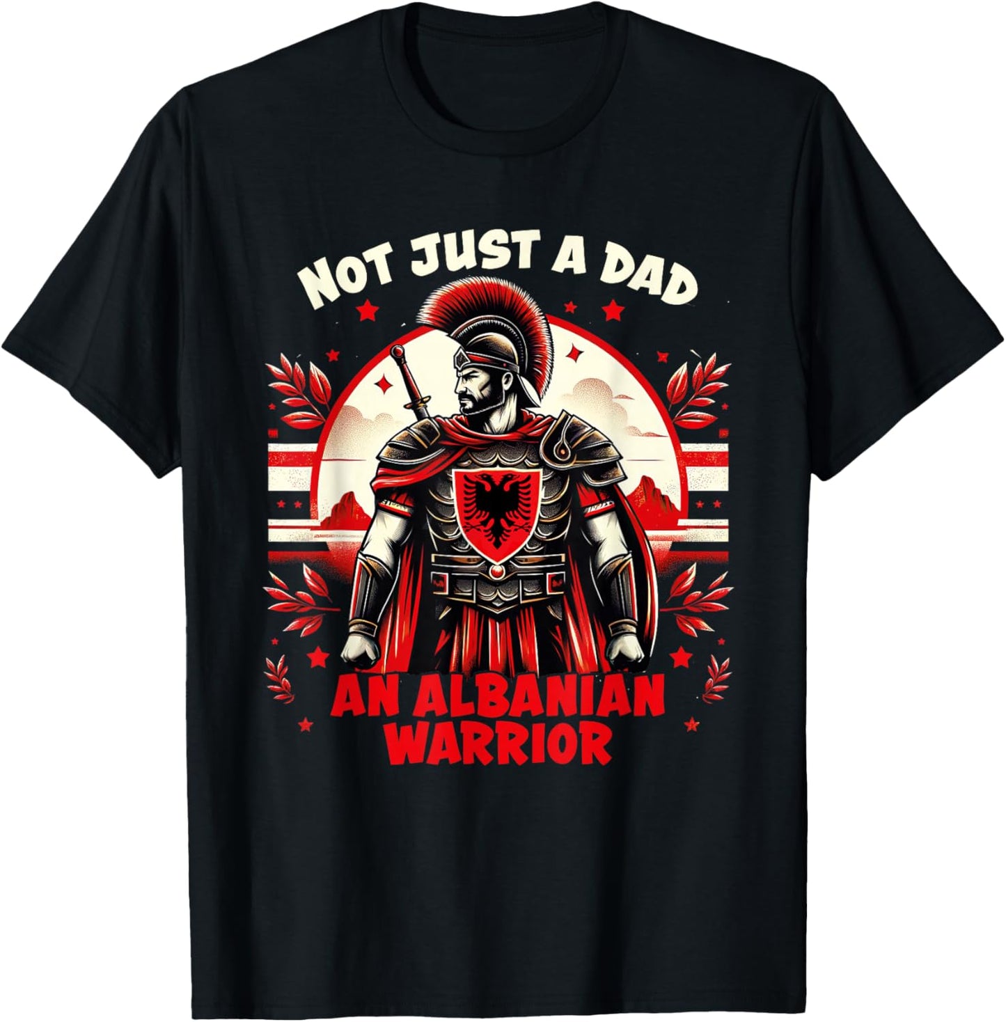 Albanian Father's day Skenderbeg Albania proud Albanian Dad T-Shirt - T-Shirt | Black