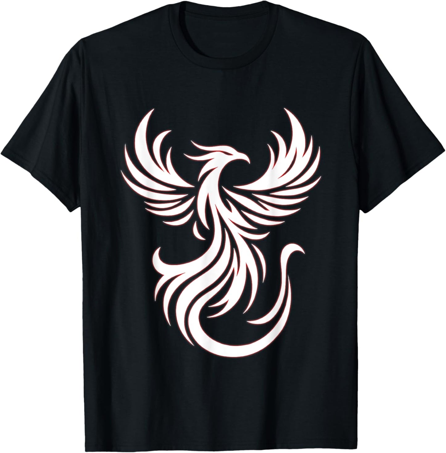 Classic Phoenix Bird Fantasy Phoenix Flame Artwork Firebird T-Shirt - T-Shirt | Black