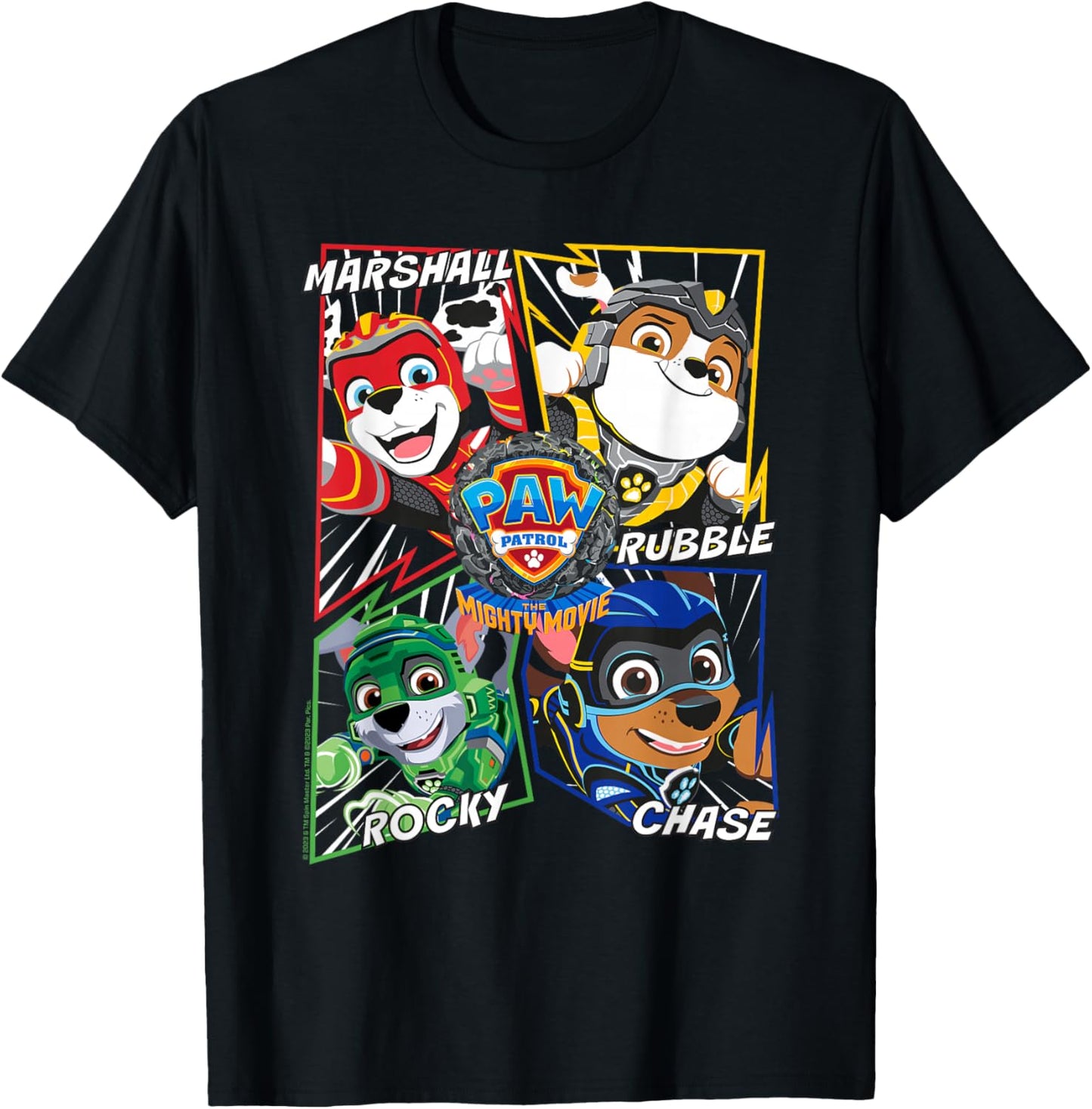 PAW Patrol: The Mighty Movie Comic Action T-Shirt - T-Shirt | Black