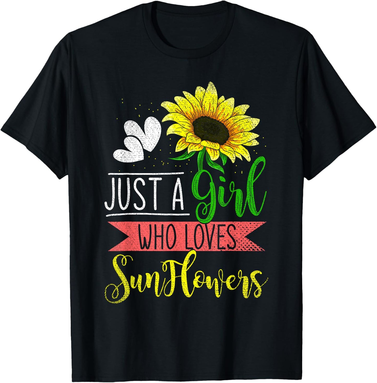 Floral Blossom Women Just A Girl Who Loves Sunflowers T-Shirt - T-Shirt | Black