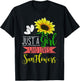 Floral Blossom Women Just A Girl Who Loves Sunflowers T-Shirt - T-Shirt | Black