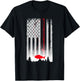 Fishing Pole American Flag Vintage Patriotic Fisherman T-Shirt - T-Shirt | Black