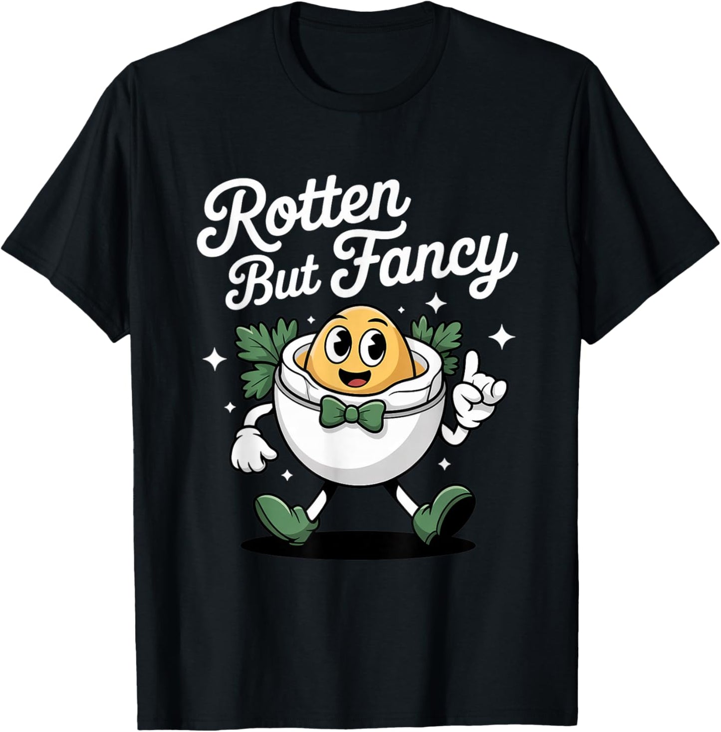 Rotten But Fancy Deviled Egg Mascot T-Shirt - T-Shirt | Black
