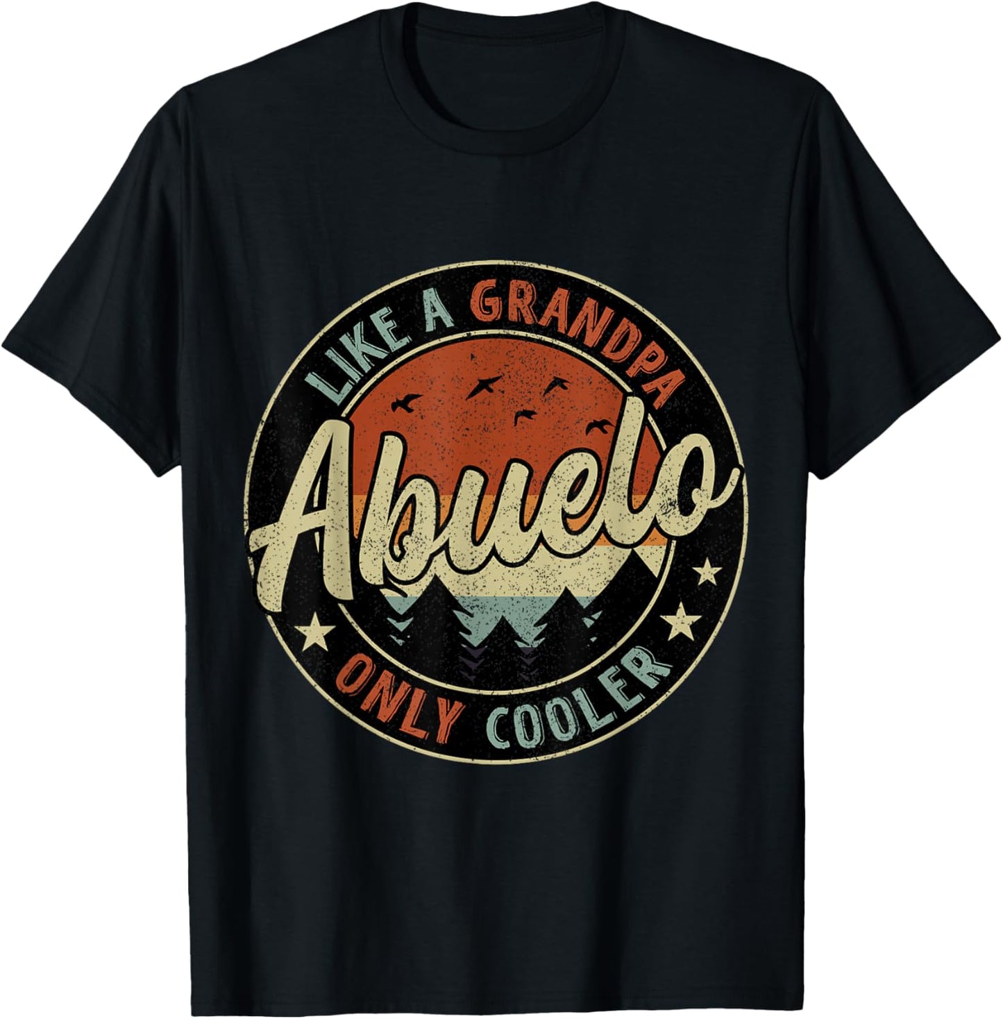 Abuelo Like A Grandpa Only Cooler Vintage Retro Father's Day T-Shirt - T-Shirt | Black